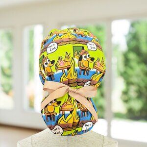 This Is FIne~ Ponytail Style Scrub Cap, Unisex Nurse Cap, MD, PA, CNA